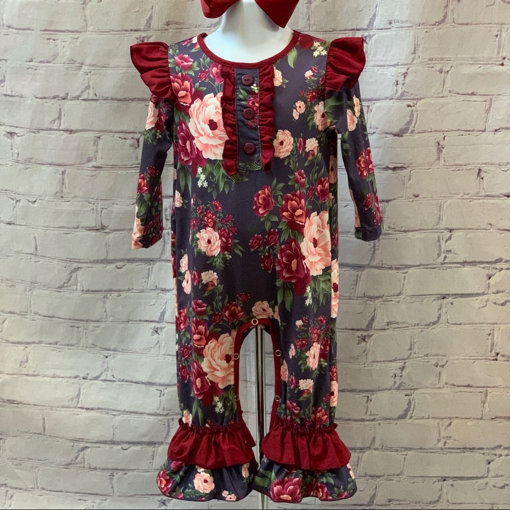 Boutique Baby Girl's Floral Romper